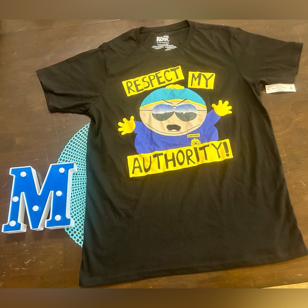 South Park Eric Cartman “Respect My Authority” graphic tee Size M, with tags.